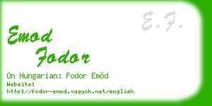 emod fodor business card